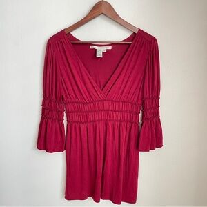 Y2K Max Studio Babydoll Top Red Small Ruffles Coquette